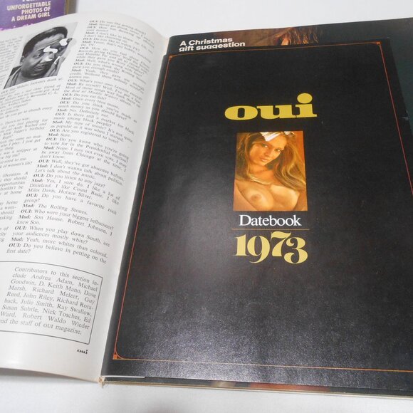 VINTAGE OUI MEN'S INTEREST MAGAZINE w/ SPECIAL 12 MONTH DATEBOOK CALENDAR 1973 - Picture 3 of 9